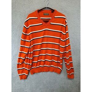 John Bartlett Consensus Striped V Neck Sweater Mens SIze XXL‎ 100% Cotton